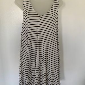 Black and white striped sun dress